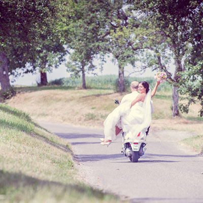 Bild Hochzeitsfotografie Motorroller